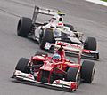 Fernando Alonso and Sergio Perez 2012 Malaysia