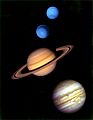Gas giants in the solar system