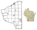 Grant County Wisconsin Incorporated and Unincorporated areas Woodman Highlighted