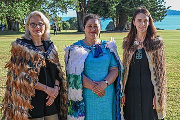 Helen Winkelmann, Cindy Kiro, Jacinda Ardern - Waitangi 2022