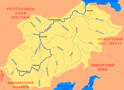 Map of the Kolyma river basin