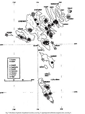 Kurtzke map of Faroe islands MS cases