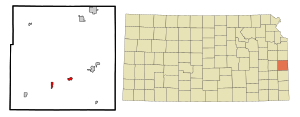 Location within Linn County and Kansas