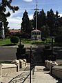 Looking down the steps across the street from Alden Park