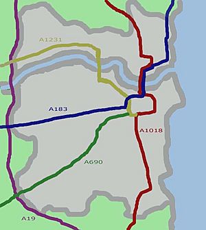 Main roads in sunderland