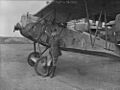 Major A.E. McKeever, Commanding Officer, No. 1 Squadron, C.A.F. with captured Fokker D. VII aircraft of the German Air Force, Upper Heyford, Oxon., 1919