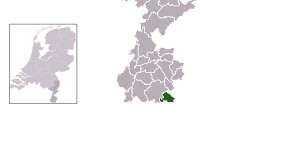 Highlighted position of Vaals in a municipal map of Limburg