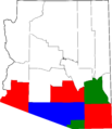 Map of Arizona highlighting Gadsden Purchase Counties