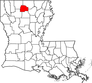 Map of Louisiana highlighting Lincoln Parish