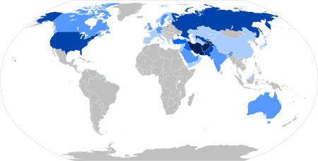 Map of Persian speakers