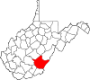 State map highlighting Greenbrier County