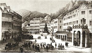 Marktplatz in Karlsbad in the 1850s