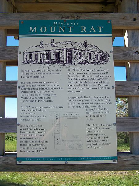 Mount rat info sign close
