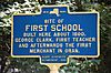 New York State historic marker – Site of First School Oran.JPG