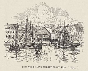 New York slave market about 1730