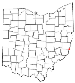 Location of Powhatan Point, Ohio