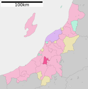 Location of Ojiya in Niigata