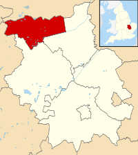 Peterborough Unitary Authority Area shown within Cambridgeshire