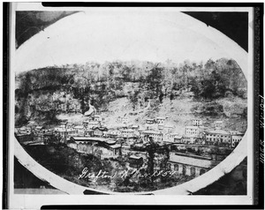 Photocopied December 1972 from original in collection of Mr. Roy Boliger, Grafton, WV, 1857. VIEW OF GRAFTON, WV. - Northwestern Virginia (BandO) Railroad, Grafton Machine Shop HAER WVA,46-GRAFT,1-1