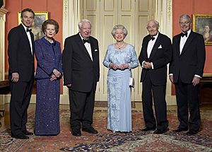 Queen Elizabeth II with her British Prime Ministers during her Golden Jubilee in 2002