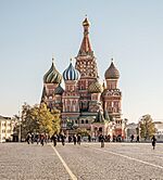 Saint Basil's Cathedral and people in front