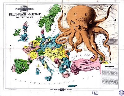 Satirical map of Europe, 1877