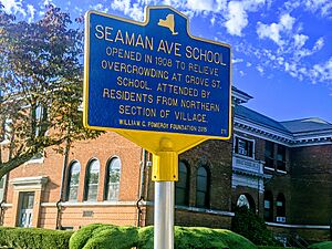 Seaman Ave school No2 historic marker Freeport NY 20211021 201721359