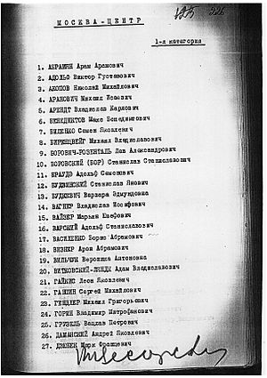 Stalin's execution list, 20 August 1937
