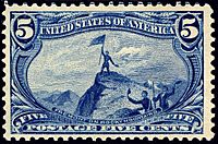 Stamp US 1898 5c Trans-Miss