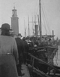 Steam ship Per Brahe in Stockholm after the salvage in 1922