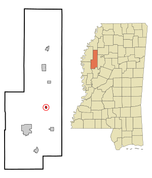 Sunflower County Mississippi Incorporated and Unincorporated areas Sunflower Highlighted