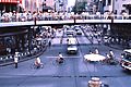 Traffic circle with pedestrian overcrossing, China, 1987