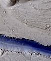 Troughs showing blue in Elysium Planitia