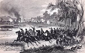 Union cavalry charge at Honey Springs, 1863