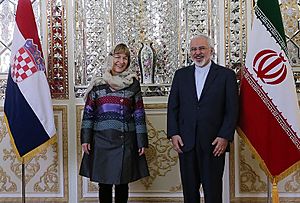 Vesna Pusic meeting Mohammad Javad Zarif in Tehran