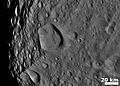 Vesta Cratered terrain with hills and ridges
