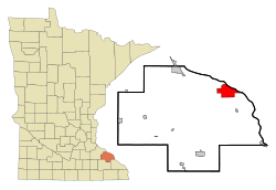 Location of the city of Wabashawithin Wabasha Countyin the state of Minnesota