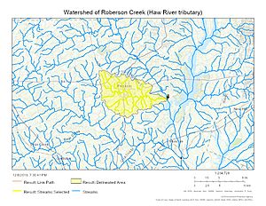 Watershed of Roberson Creek (Haw River tributary)
