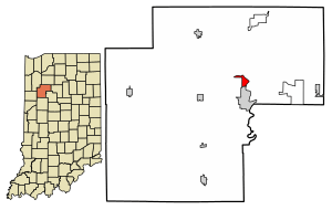 Location of Norway in White County, Indiana.