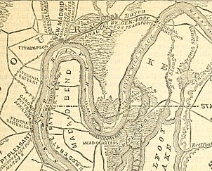 "Island Number Ten" in lower center map detail, from- Abraham Lincoln and the battles of the Civil War (1886) (14759637671) (cropped)
