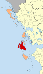 Cephalonia within the Ionian Islands