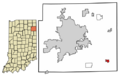 Allen County Indiana Incorporated and Unincorporated areas Monroeville Highlighted 1850562