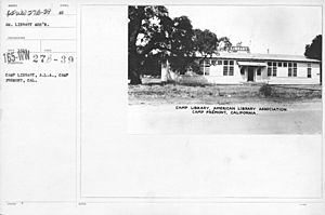 American Library Association - Libraries - Alabama through Iowa - Camp Library, A.L.A., Camp Fremont, Cal - NARA - 17343104