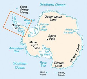 Antarctica map indicating Antarctic Peninsula