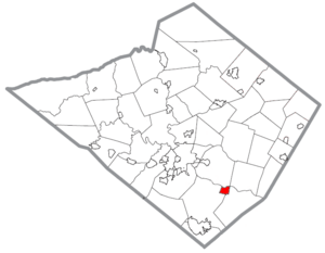 Location of Birdsboro in Berks County, Pennsylvania
