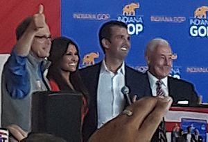 Braun, Guilfoyle, Trump, and Pence (cropped)