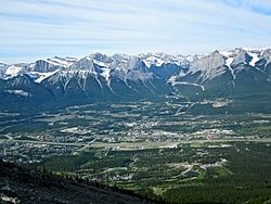 Canmore from Mount Lady Macdonald in May 2009