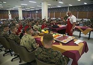 Chef Irvine works up an appetite with the Marines 150107-M-XX123-037