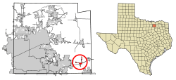 Location of Nevada in Collin County, Texas