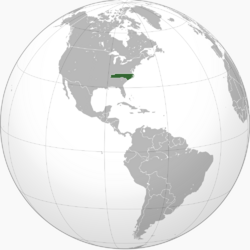 Location of North Carolina